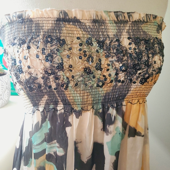 Summer print shirred frill trim tube dress / one Size - Picture 3 of 6